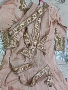Elegant Embroidered gown with dupatta