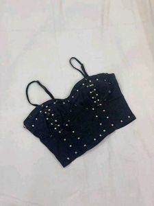 Black Beaded Cami Top