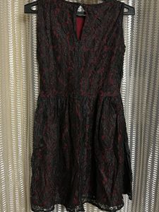 Rose Net Pattern With Red Inner Fabric Dress♥️