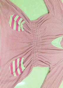 Pink Striped Hoodie Dress