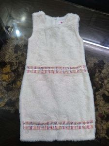 Fuzzy Sleeveless Girls Dress