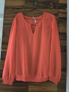 Coral Sheer Blouse
