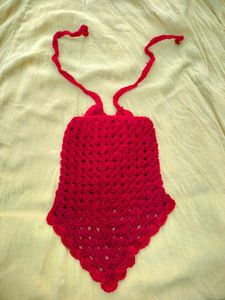 Maroon colour crochet bandana headscarf