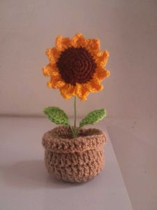 corchet sunflower 🌻 pot