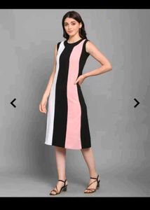 Colorblock Sleeveless Midi Dress