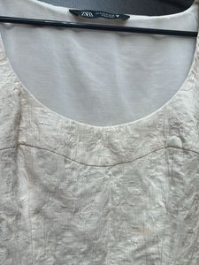 Zara Chic Textured Puff Sleeve Top