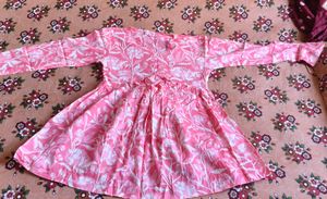 Pink Floral Print short Kurti