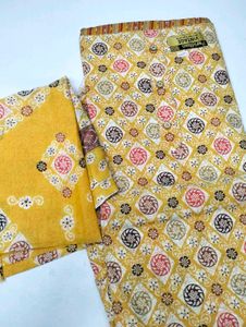 Yellow Floral Suit Material
