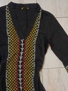 Embroidered black Kurta