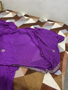 Purple Embroidered Kurta Set