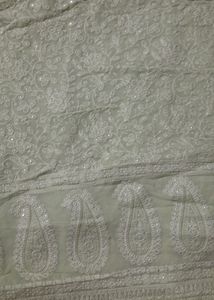 Luckhnawi Pure Georgette Saree With Chinnon Blouse