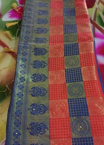Beautiful Stone And Mirror Work Saree