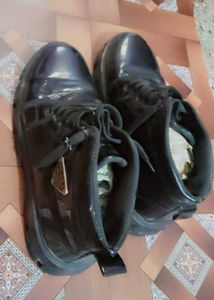 shiny chunky boots