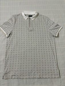 🆕Primark Men's Patterned Zip Polo Shirt