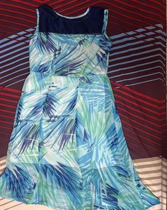Tropical Print Sleeveless Dress