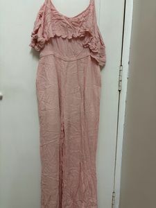 Cold Shoulder Stalk Buy Love  Pink Jumpsuit