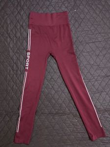 Burgundy 'Sport' Leggings