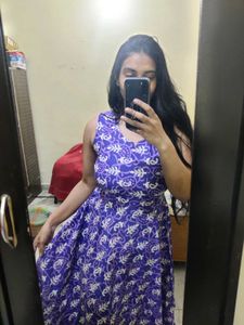 Lovely Blue Floral Midi Dress