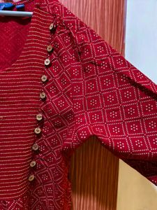 Avaasa red printed kurta
