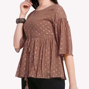 Stylish Brown Printed Kurta