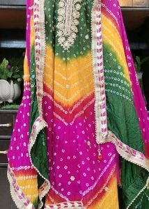 Vibrant Bandhani Print Kurta Set