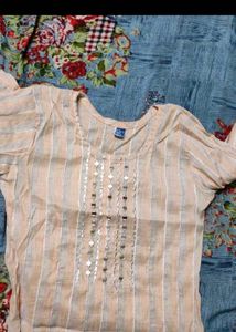 Striped Kurta with Embellishments