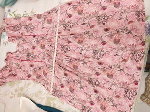 Pink Floral Print Kurta