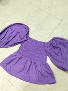 Purple Puff Sleeve Top