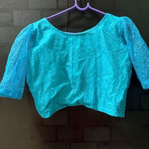 Stunning Teal Embroidered Blouse