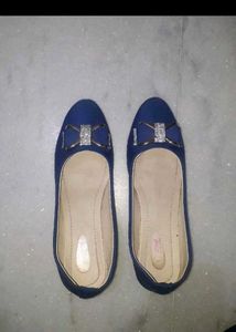 Royal Blue Wedge Heels with Embellishments