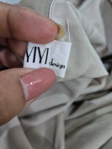 Imported Beige Wrap Front Blouse