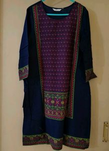 Max fashion Elegant Embroidered Navy Blue Kurta