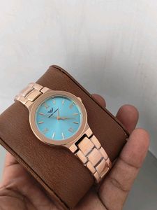 Emporio Armani Rose Gold Blue Dial Watch
