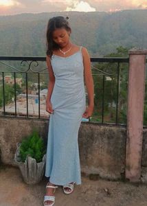 Sparkling Baby Blue Evening Dress