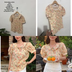Chic Floral Print Puff Sleeve Top
