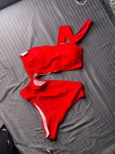 Chic Red One-Piece Swimsuit