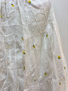 Cute Lemon Embroidery Maxi Skirt