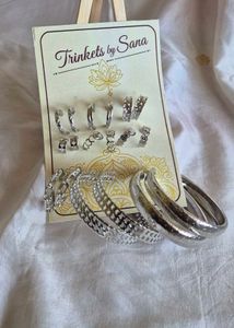 Silver Hoop Earring Set