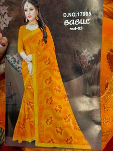 💫ORANGE COLOURED SAREE 💫