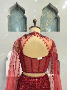 Stunning Red Sequin Lehenga Choli