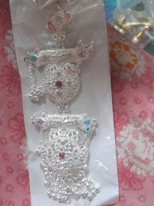 Silver Anklets with Stones