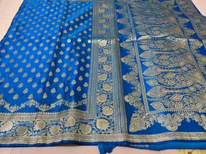 Royal Blue Silk Banarasi Saree