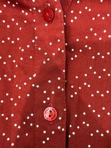 Park Avenue Maroon Polka Dot Snatched Waist Shirt
