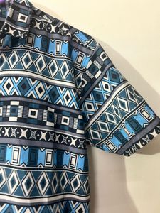 Stylish Geometric Print Short Sleeve Shirt
