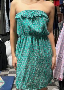 Green Strapless Mini Dress