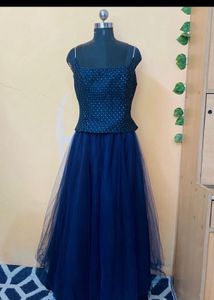 Stunning Navy Blue Embellished Gown