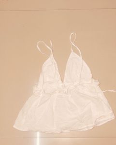 White Ruffled Cami Top