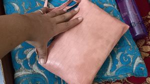 Biege Pink Shaded Sling Bag