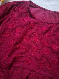 Embroidered Peplum Kurta