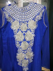 Elegant Blue Embroidered Anarkali